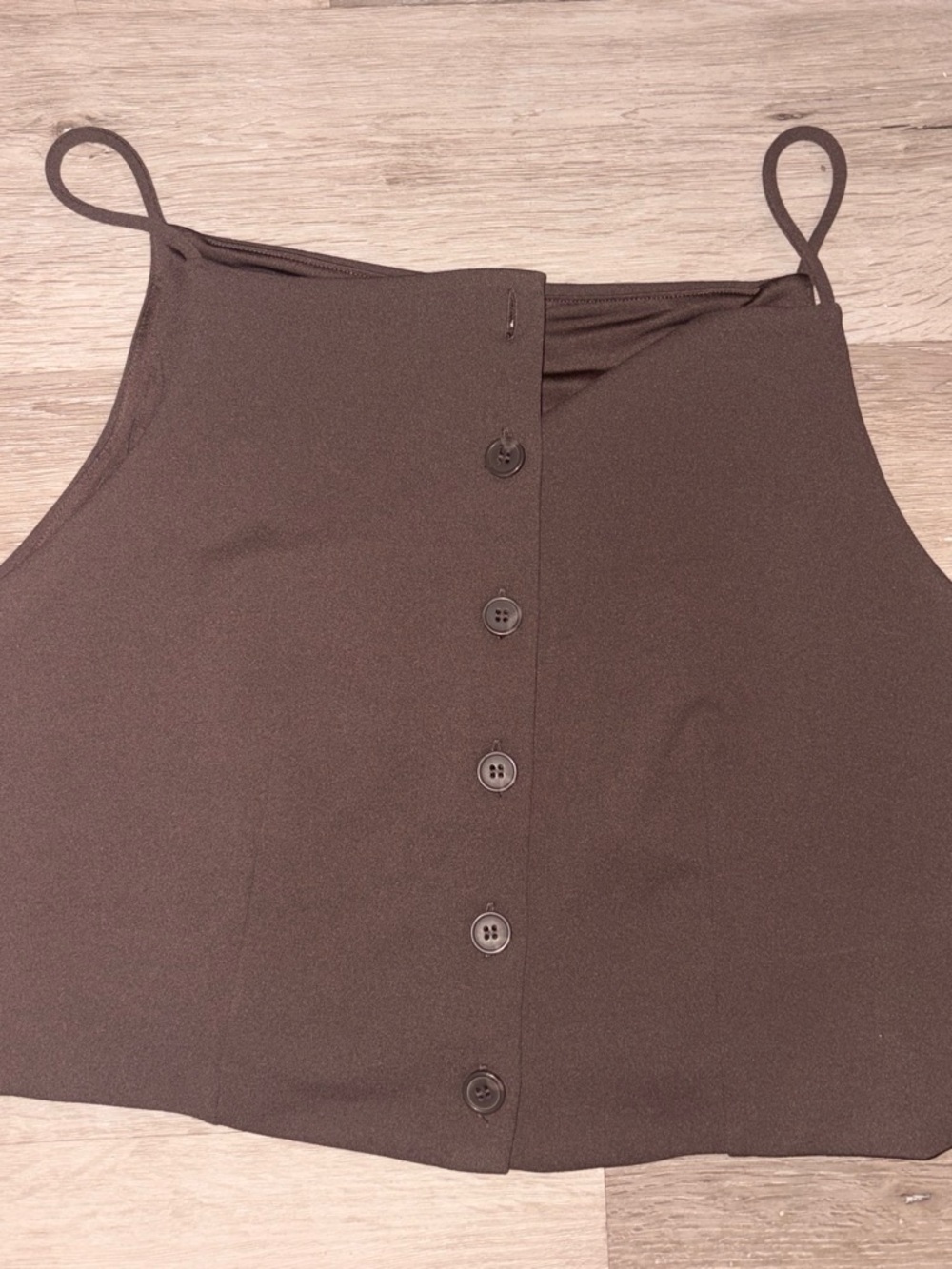 H&M Brown Button-Front Spaghetti Strap Women's Top